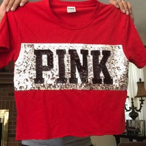 Pink Bling Crop Tee Shirt
